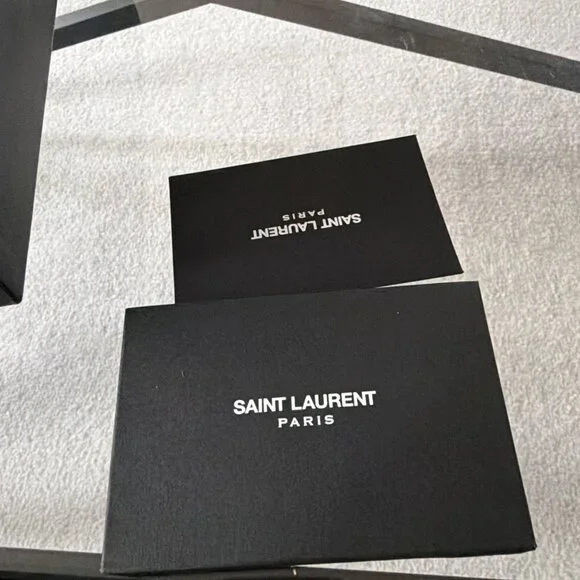 YSL Yves Saint Laurent 630109 Vernice Chiffon Nero Lucido Sandals - Picture 8 of 10